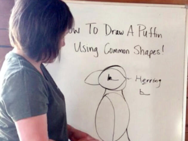 How To Draw a Puffin Using Common Shapes