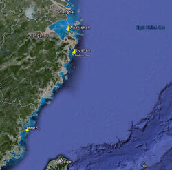 Chinese Crested Tern Colonies Map
