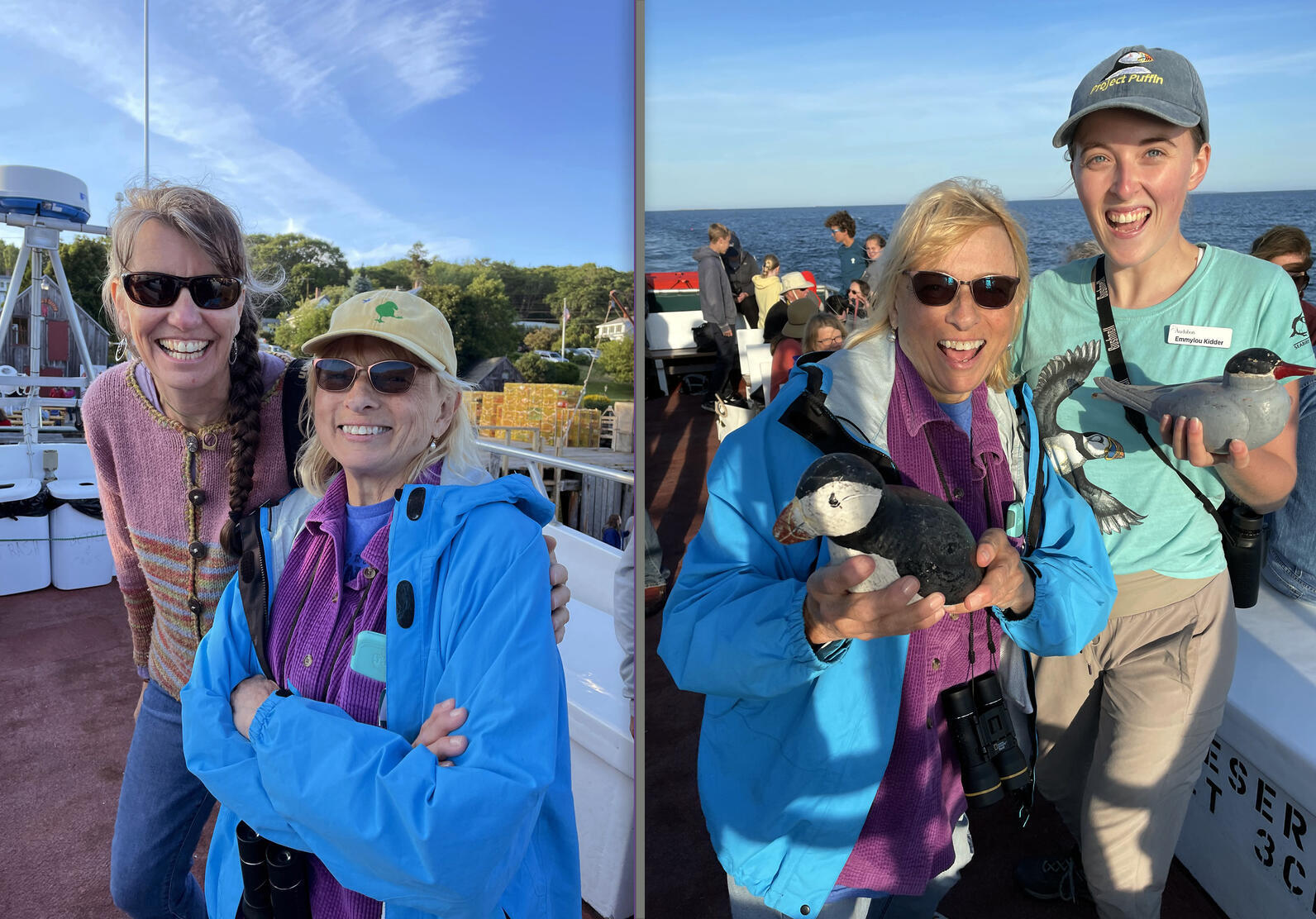 Hardy Boat's Stacie Crocetti, Maine Gov. Janet Mills, and Audubon Outreach Assistant, Emmylou Kidder
