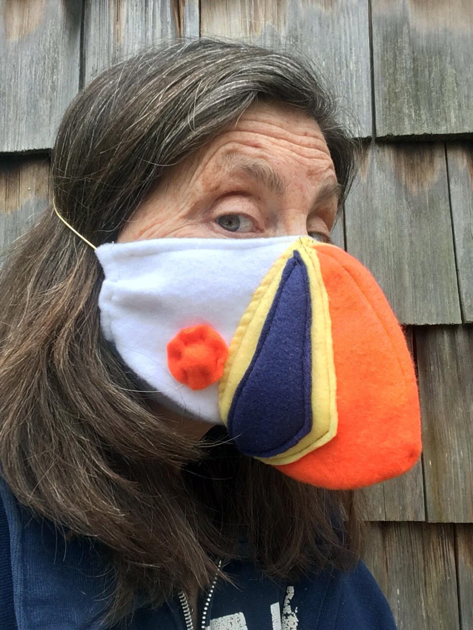 Sue Schubel in Puffin Mask