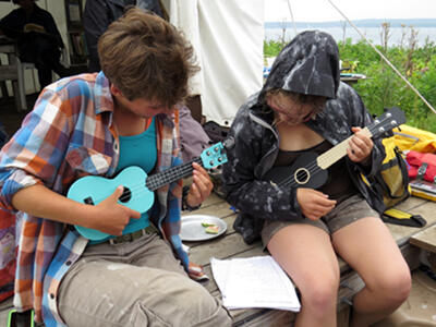 Researchers with Ukeleles